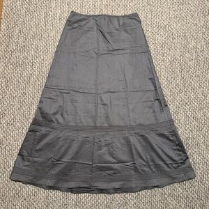 J. Crew A-line grey midi maxi long Pintuck Skirt